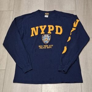 NYPD New York City Police Department T Shirt Men's Large Blue Adult Large